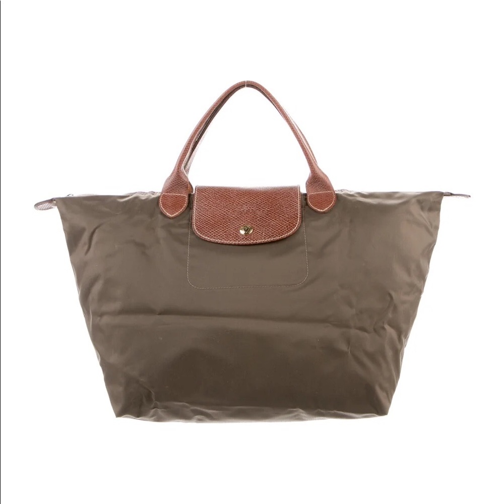 Green longchamp tote like new